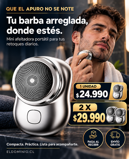 AfeitaGo  Mini Afeitadora Portátil Recargable