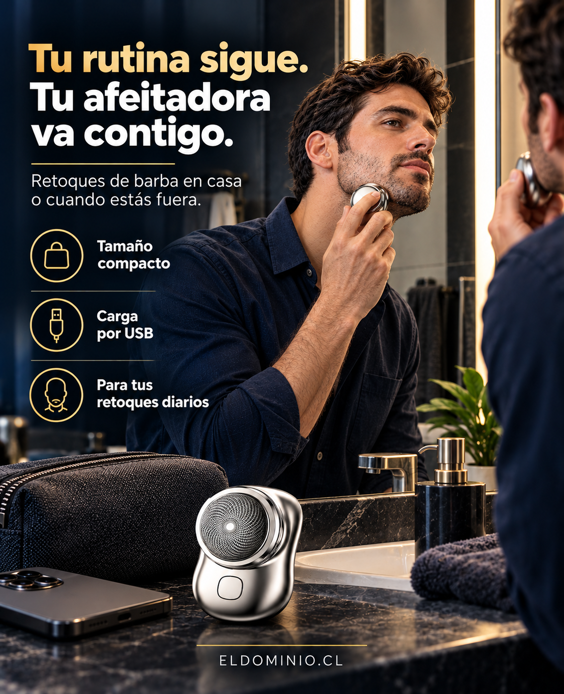 AfeitaGo  Mini Afeitadora Portátil Recargable