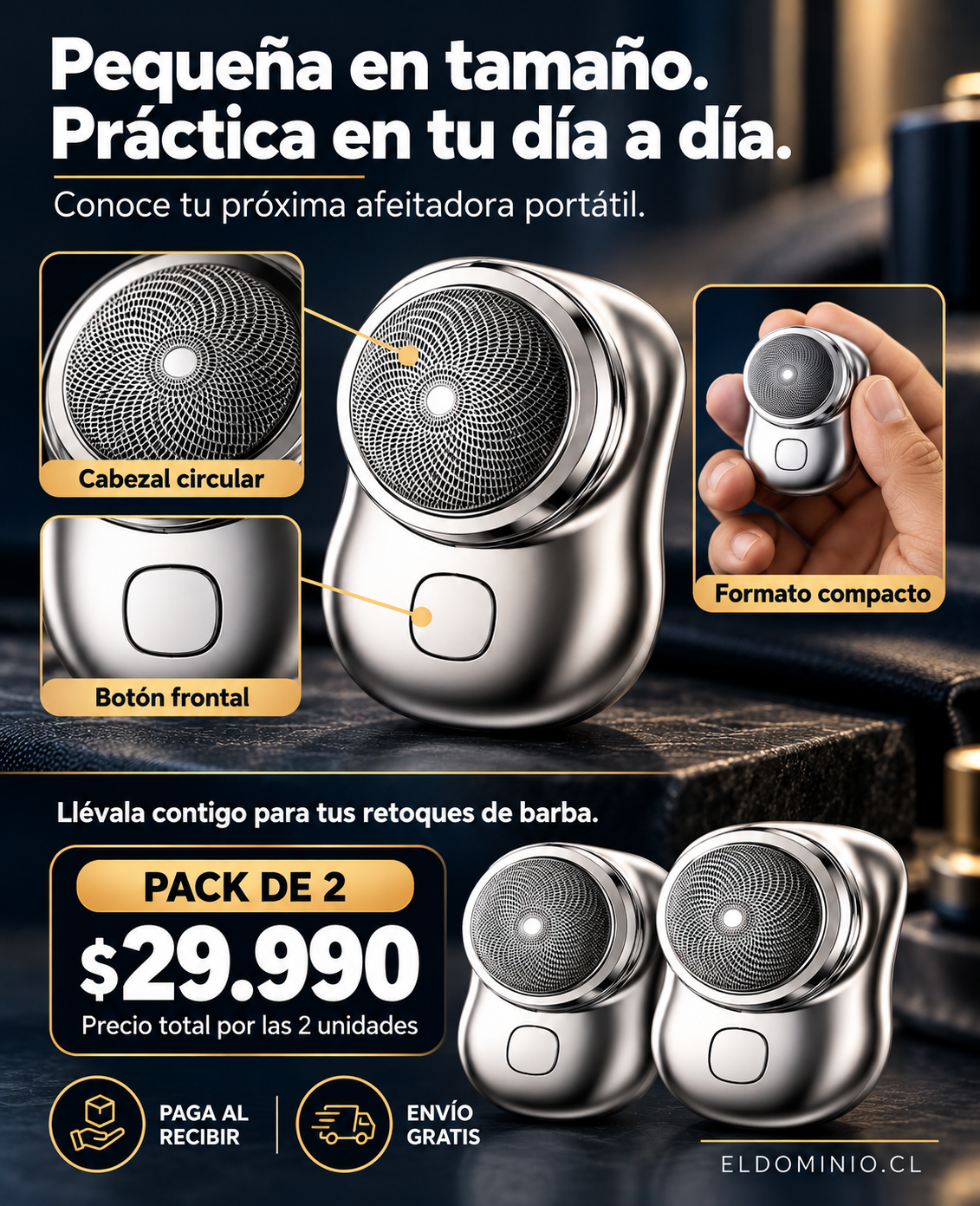 AfeitaGo  Mini Afeitadora Portátil Recargable